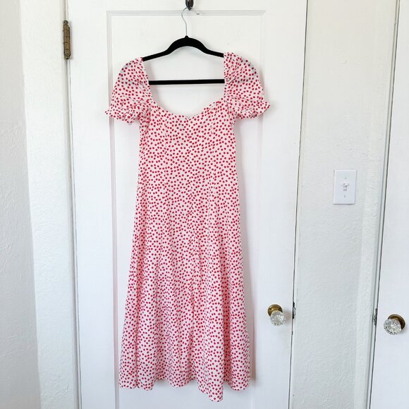 Princess Polly | Ga Ga Floral Midi Summer Sundress Dress in White & Red Size 4 - Picture 4 of 8